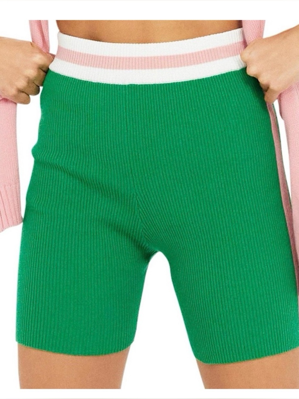 The Upside Tropez Lucia Knit Ribbed Bike Shorts-Large
Green
NWOT